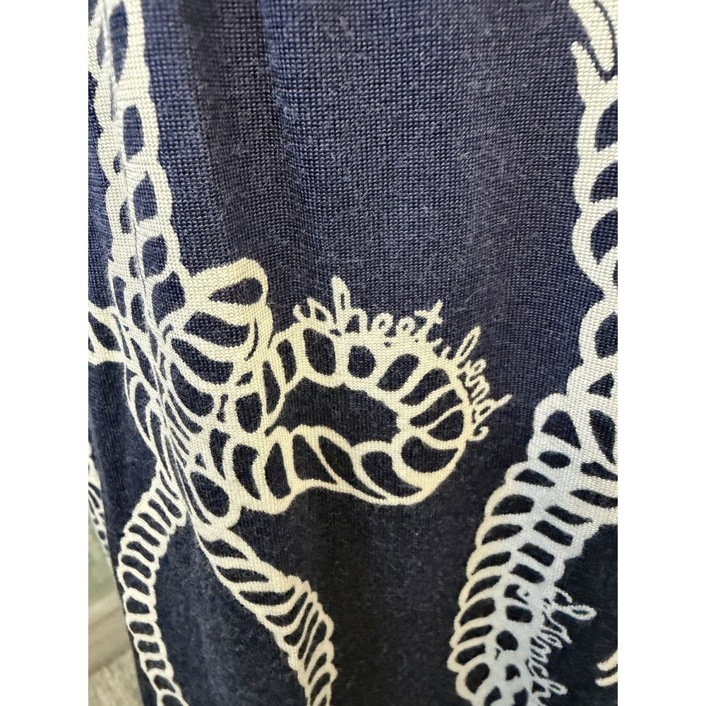 LILLY PULITZER Teeki One Shoulder Silk‎ Blend Dress S Blue Coastal Nautical Rope - Picture 6 of 15